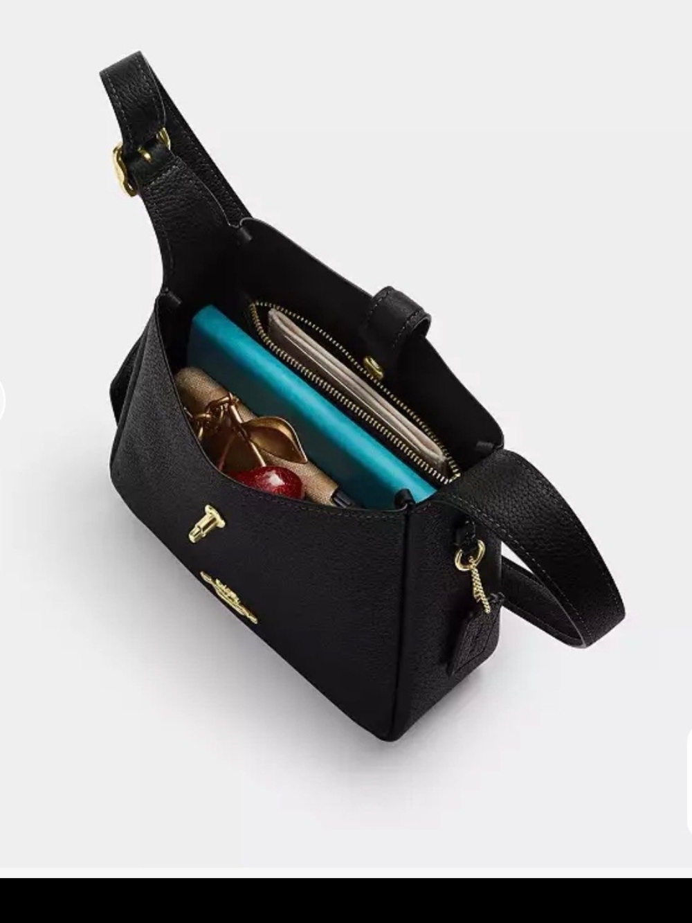 COACH Black Pebbled Leather Hadley mini - Picture 9 of 11